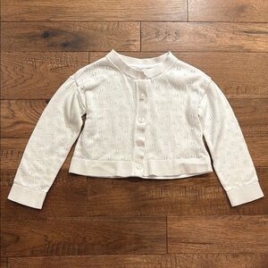 Gap Kids Pointelle White Cardigan Sweater - Size S